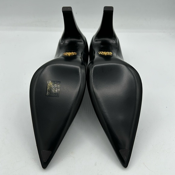 Prada Triangle Show Pointed Toe Pump Heels Black Size 39.5 EU / 9.5 US NIB - Picture 6 of 11